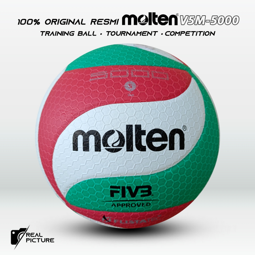 Bola Voli Original 100% Voly Volly Official Molten V5M5000 Volley Tournament Resmi
