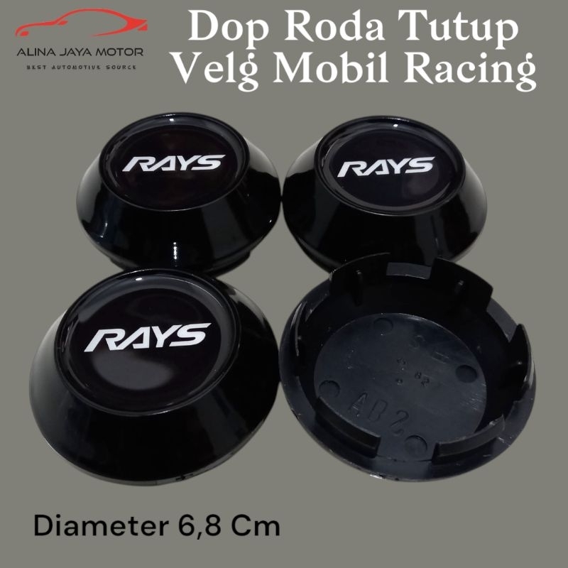 RAYS Tutup Roda Dop Velg Mobil Racing Diameter 6,8 Cm