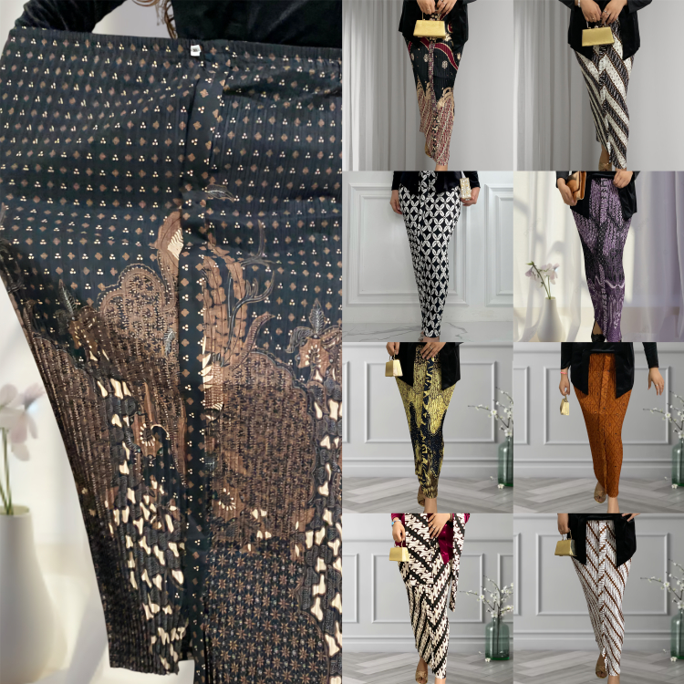 Rok JUMBO Plisket Wiru / Jarik Instan BSize / Motif Lengkap Traditional dan Modern