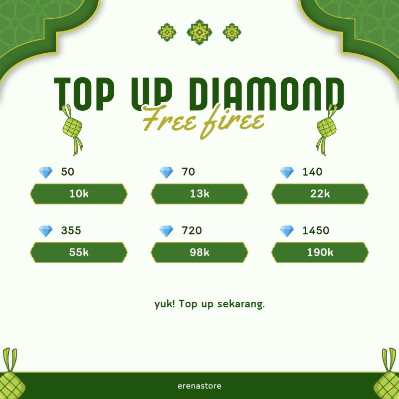 TOP UP DIAMOND FREE FIREE (FF)