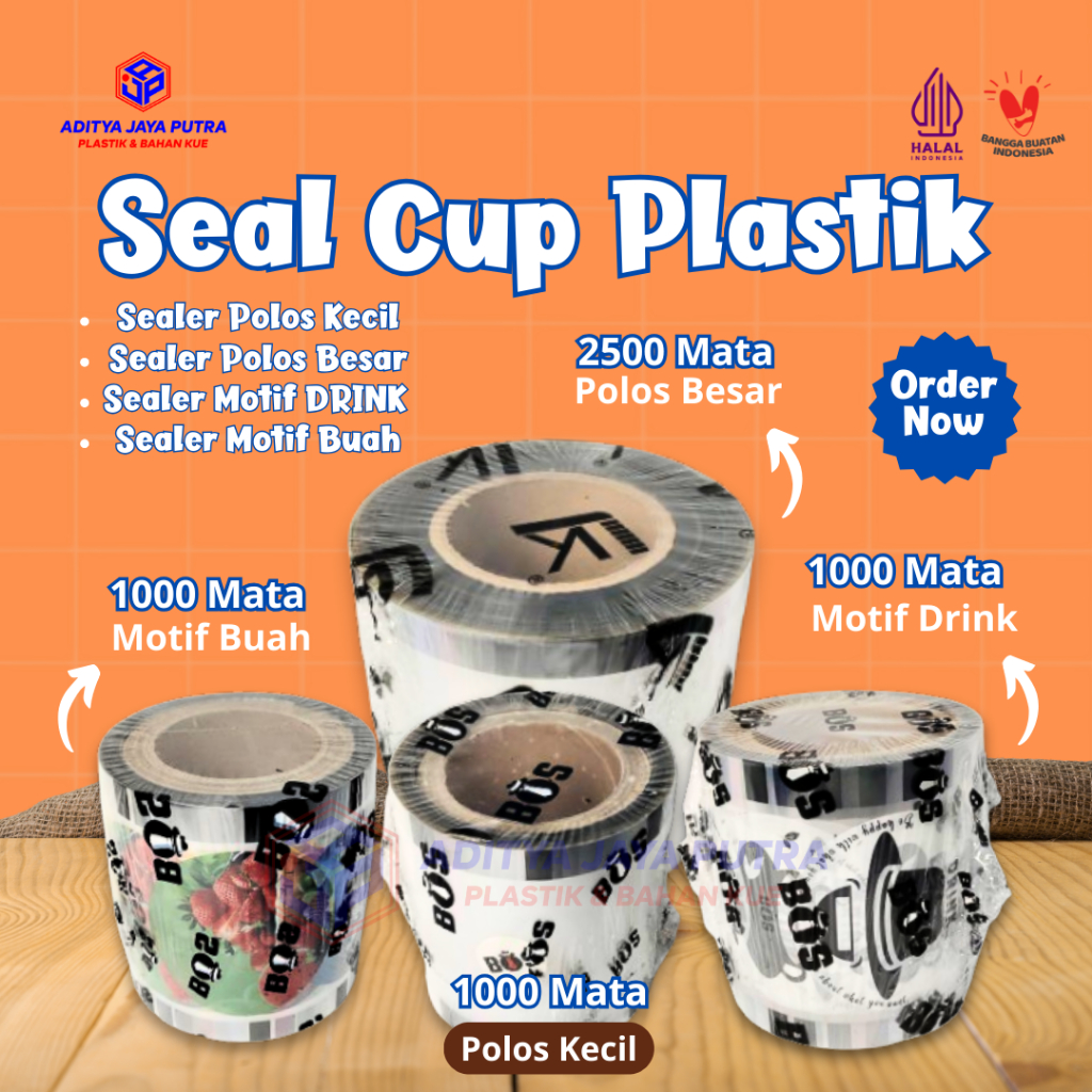 Cup Sealer Plastik / Tutup Segel Gelas Minuman / Seal Cup Polos / Plastik Lid Sealer Cup isi +/_1000