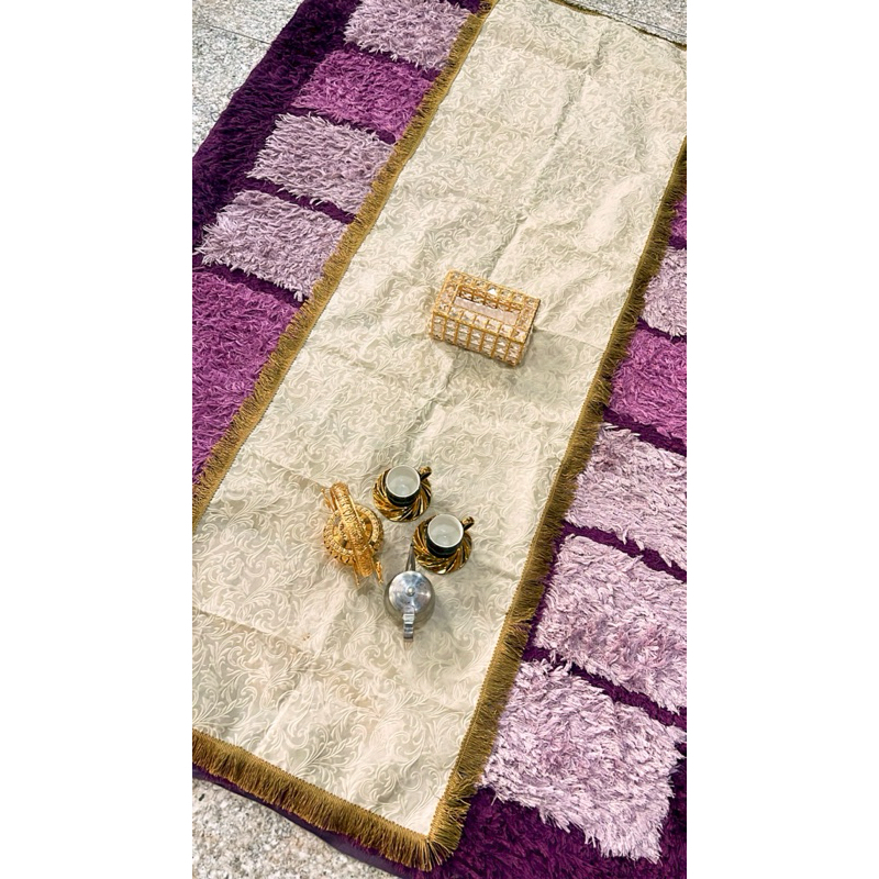 

sufrah makan rumbai turki/ taplak makan uk 60x250 warna krem