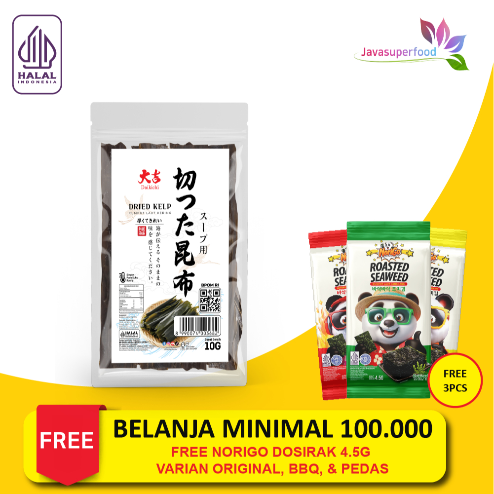 

Kombu / Konbu / Dashima Potong / Kelp Dashi / Rumput Laut Kaldu / Kuah Ramen / Dry Seaweed Dashi / Kuah Miso 10 gram & 20 gram
