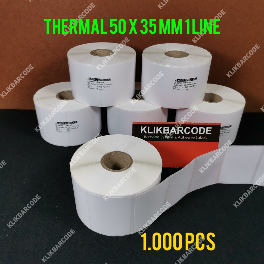 

STICKER LABEL TEMPEL BARCODE THERMAL 50*35MM - 50 X 35 MM - 50x35 mm 1 Line 1.000 Label