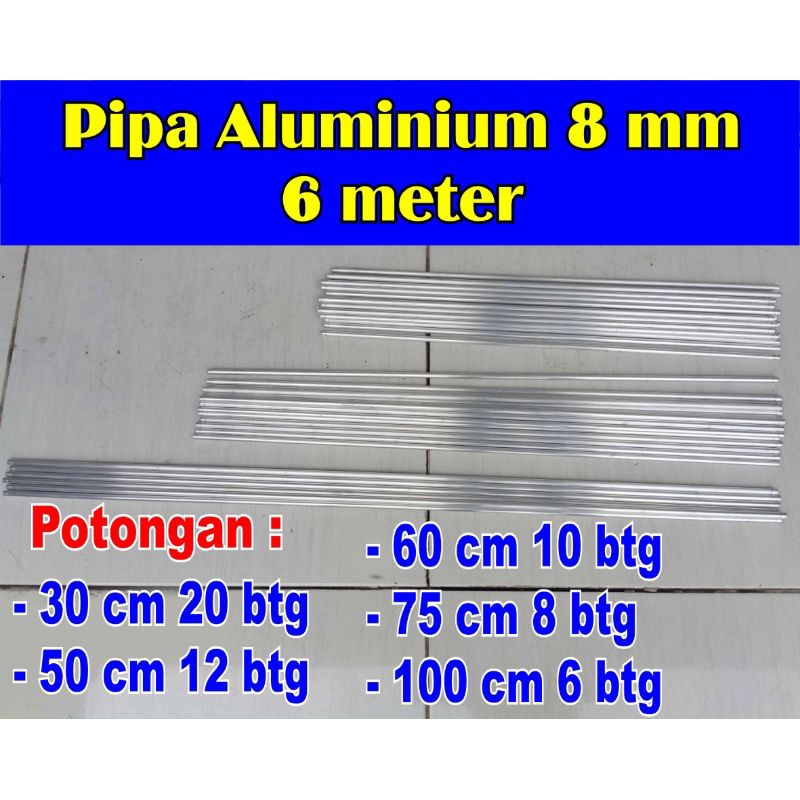 Pipa Aluminium 8 mm  6 meter