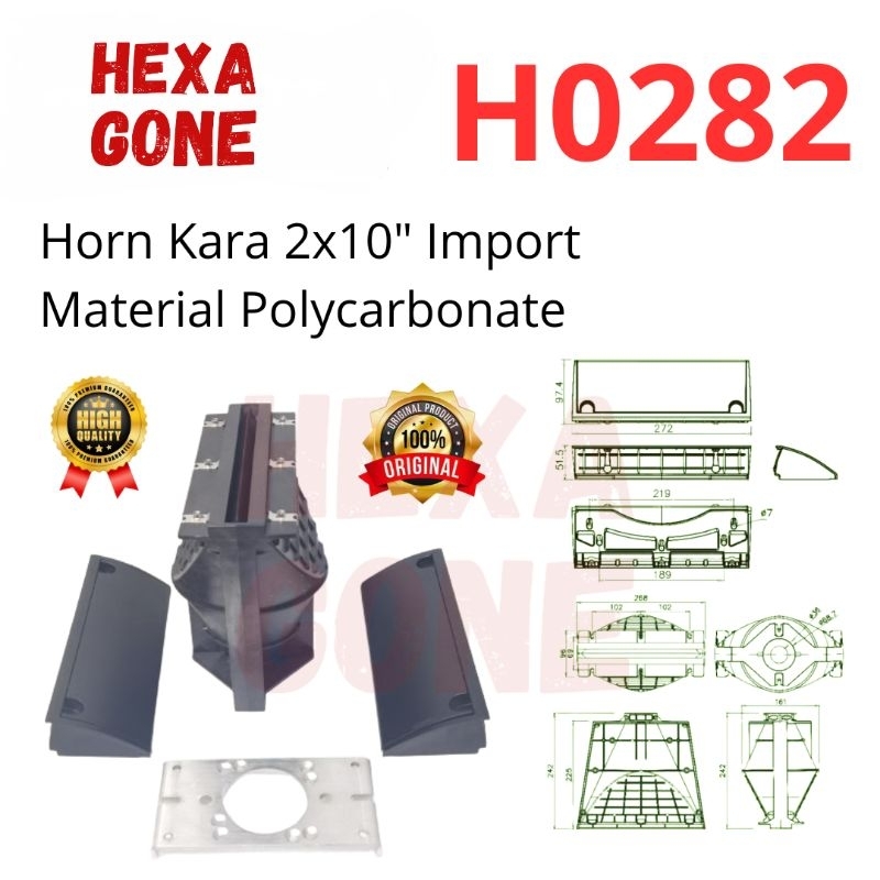Horn corong speaker import Kara 2x10" phase plug bisa atur sudut suara lebar atau menyempit