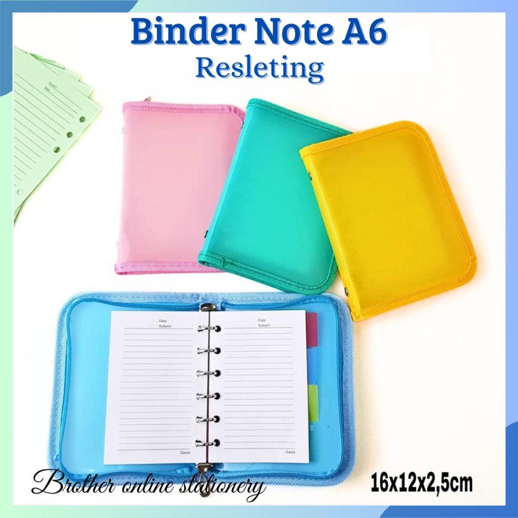 

BOS Binder Note Resleting 6 Ring Cover Plastik Warna/Buku Ring Besi/Diary/Binder