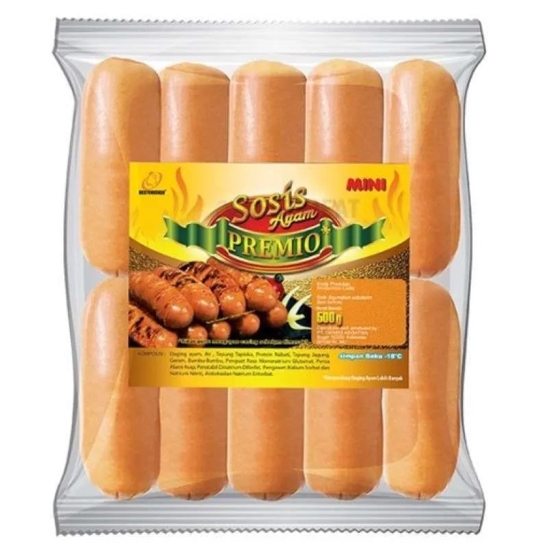 

PREMIO SOSIS AYAM JUMBO MINI ORIGINAL 500GR ISI 10 CHICKEN SAUSAGE HALAL