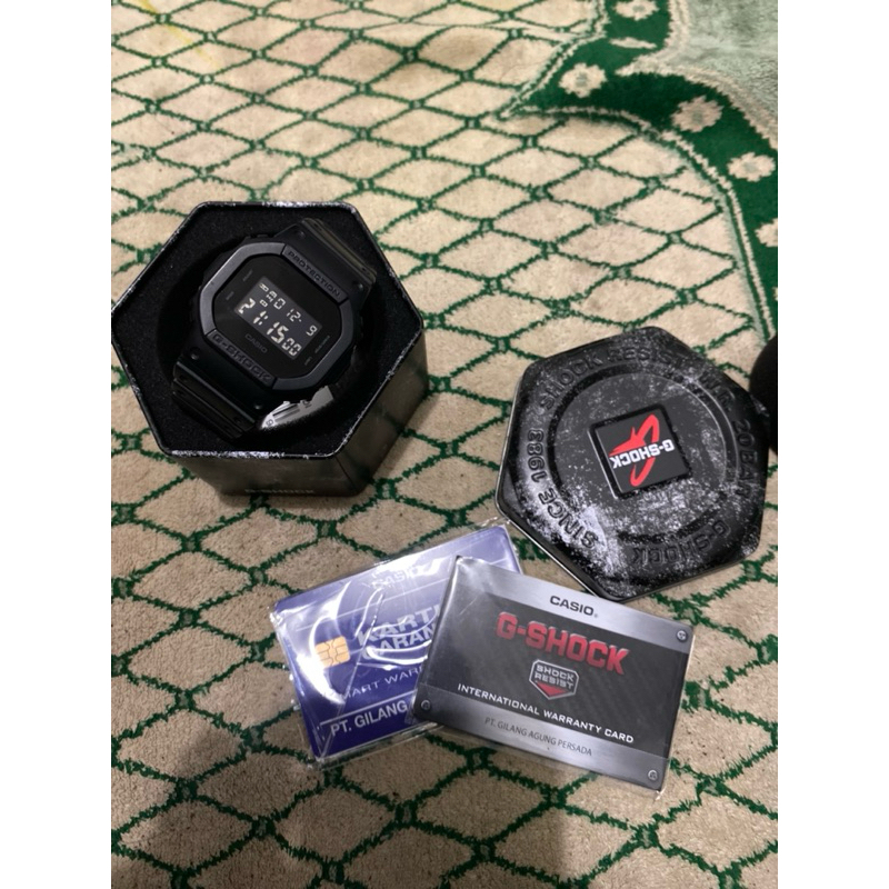 JAM G-SHOCK CASIO DW 5600 BB SECOND ORIGINAL