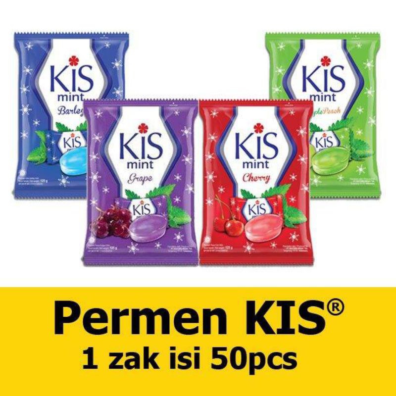 

PERMEN KIS MINT 125gr ISI 50 BUTIR RASA CHERRY BARLEY GRAPE APPLE