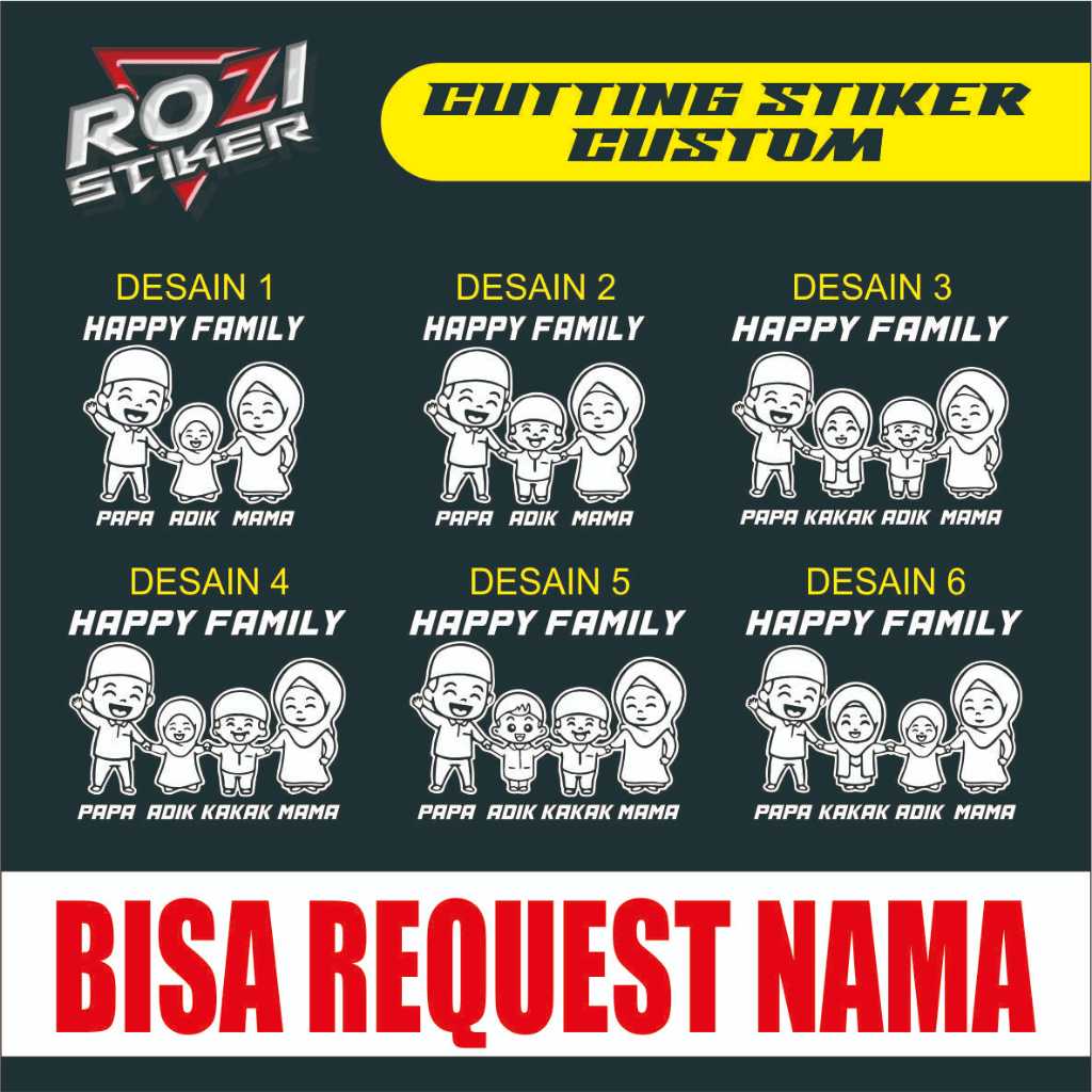 

STIKER CUTTING HAPPY FAMILY