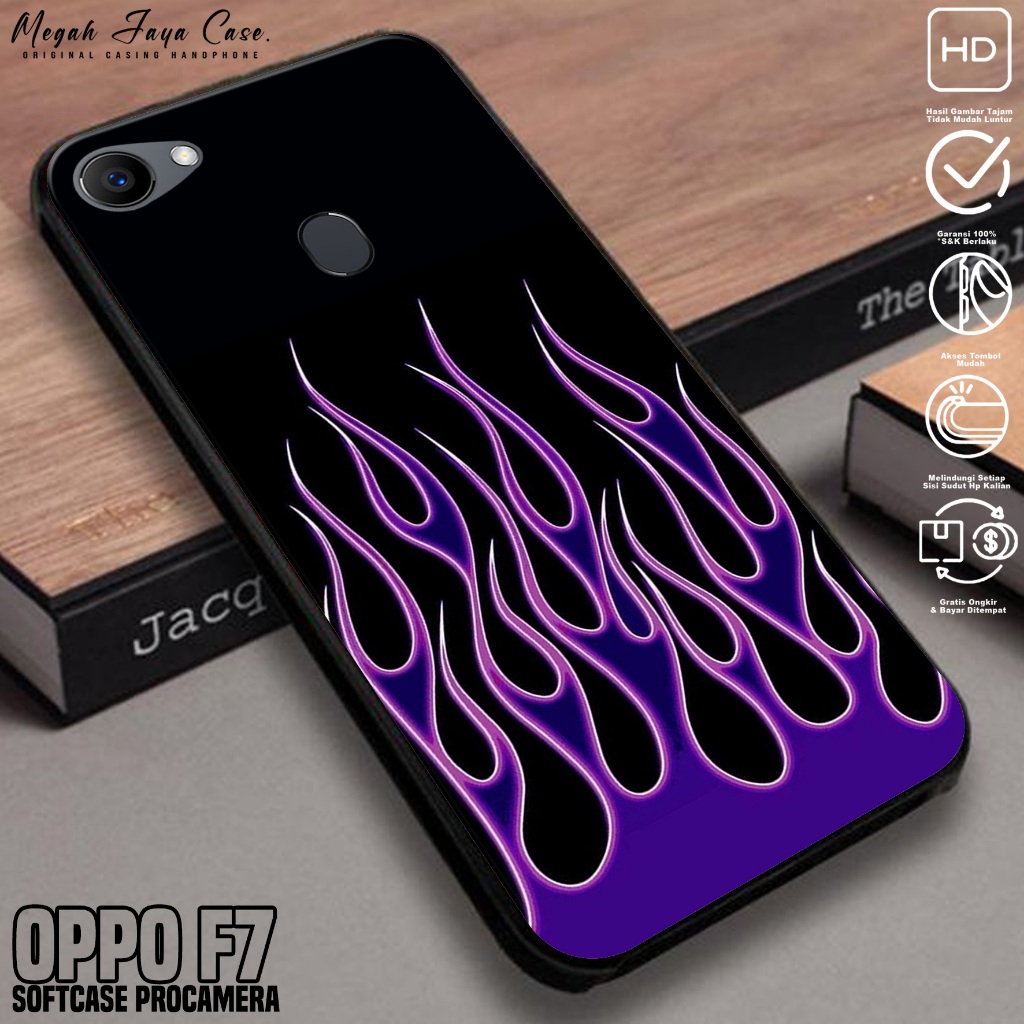 Case OPPO F7 - Softcase Hp OPPO F7 Motif FIRE - Casing Hp Oppo F7 -  Silikon Hp Oppo F7 - Kondom Hp 
