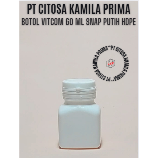 Botol Tablet 60 ml Vitcom Putih Hdpe / Botol Obat / Botol Tablet / Botol Kapsul / Botol Vitcom