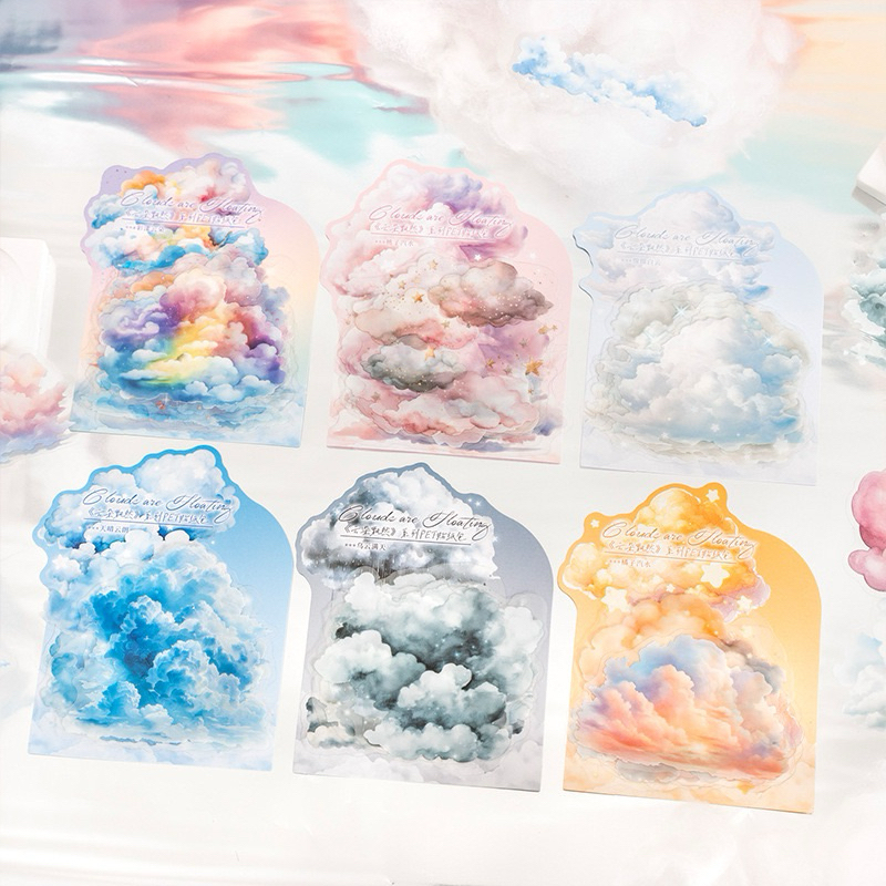 

(1BE) sticker transparan motif awan besar colorful big cloud journaling