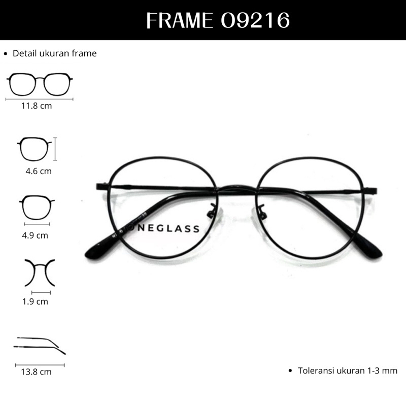 𝗢𝗻𝗲𝗴𝗹𝗮𝘀𝘀 - Frame Kacamata O9216 Unisex