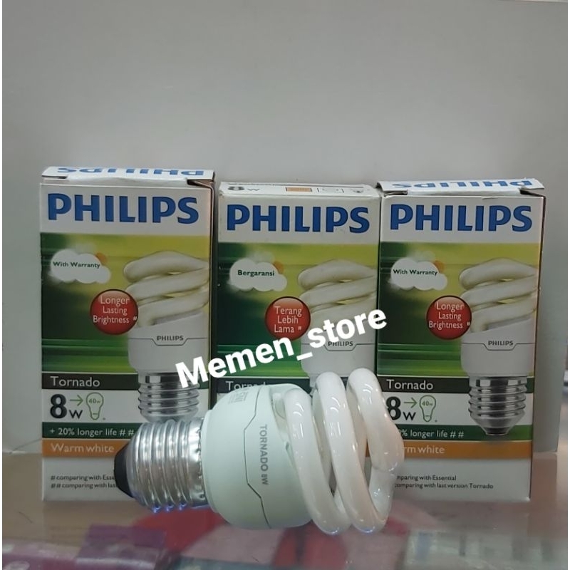 Philips Lampu Tornado 8W warm white/ kuning