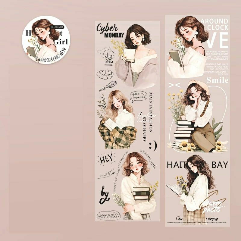 

sticker korean chibi reading