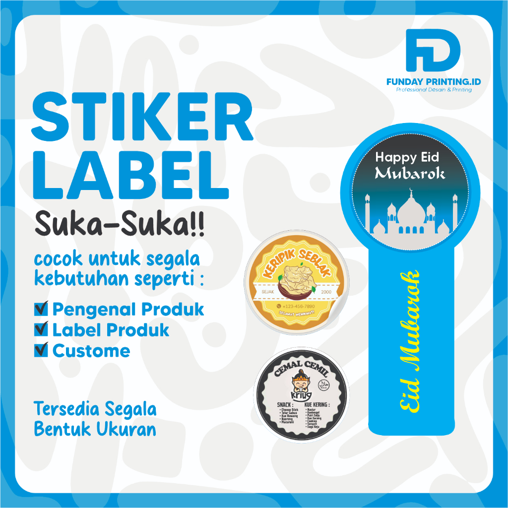 

Stiker Custome Kisscut | Label Makanan/Minuman | Stiker Kisscut | Bebas Desain | Stiker Makanan/Minuman