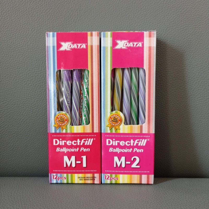 (1 pack isi 12) PULPEN X DATA M-1/XDATA M-2/BOLPEN ULIR/BOLPEN LILIN/PULPEN ULIR MURAH