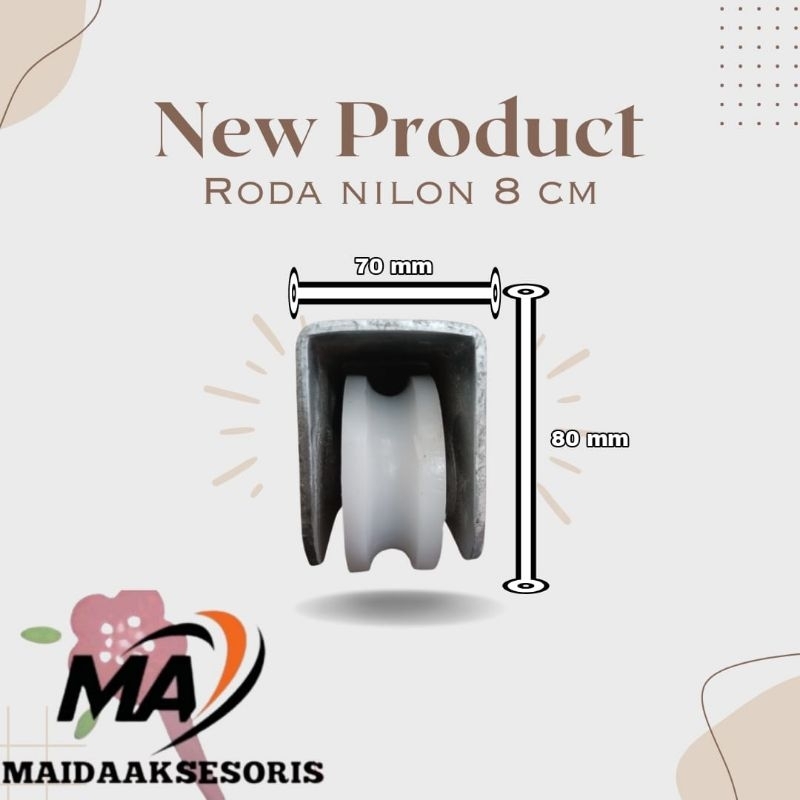 (PROMO) RODA NILON 8 CM PINTU PAGAR / RODA NILON PINTU GARASI