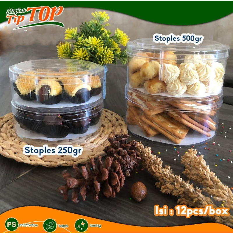 Toples Bulat Kue Kering Nastar Kemasan 250 Gram 500 Gram 1 Dus isi 12pcs
