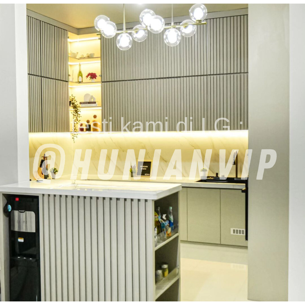 Kitchen set custom minimalis full aluminium terpasang