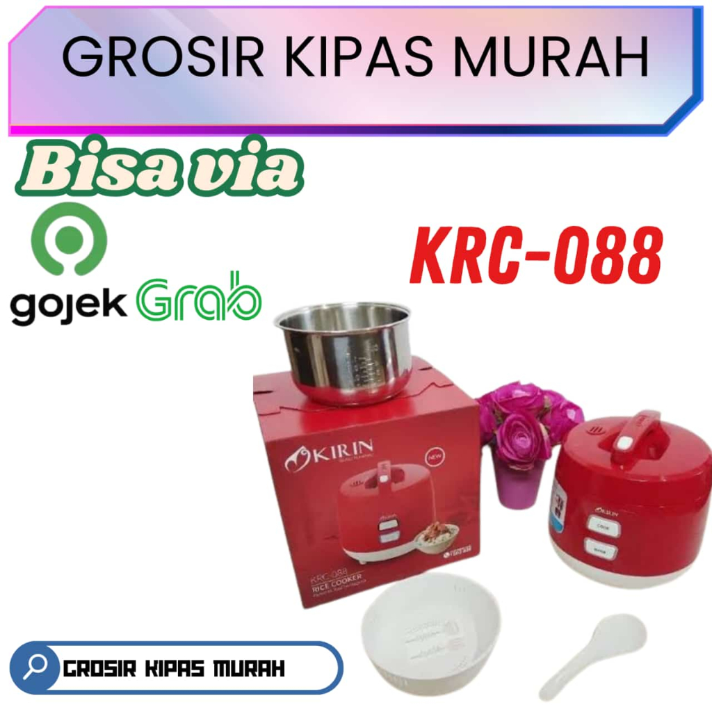 RICE COOKER MAGIC COM KIRIN KRC-088 RED MERAH 1 L LITER PANCI STAINLESS