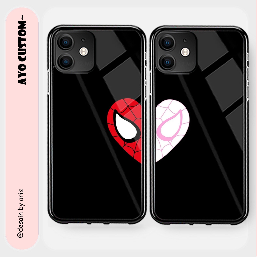 Custom case Couple LOVE SPIDERMAN & GWEN - Hardcase 2D glossy ready for all type hp....