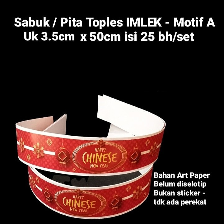 

(25 Pcs)Paper Belt Chinese New Year Sabuk Toples Imlek 3.5cm x 50cm Paperbelt Hampers Sincia Cny