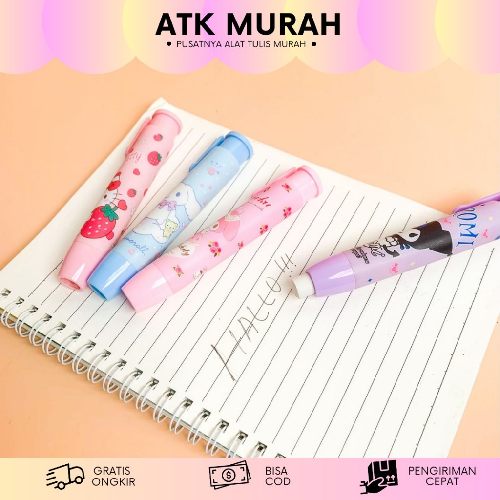 

PENGHAPUS CETEK DEPRESSIBLE MOTIF SANRIO ER-1281 HAPUSAN MEKANIK LUCU ALAT TULIS IMUT MURAH TERJANGKAU