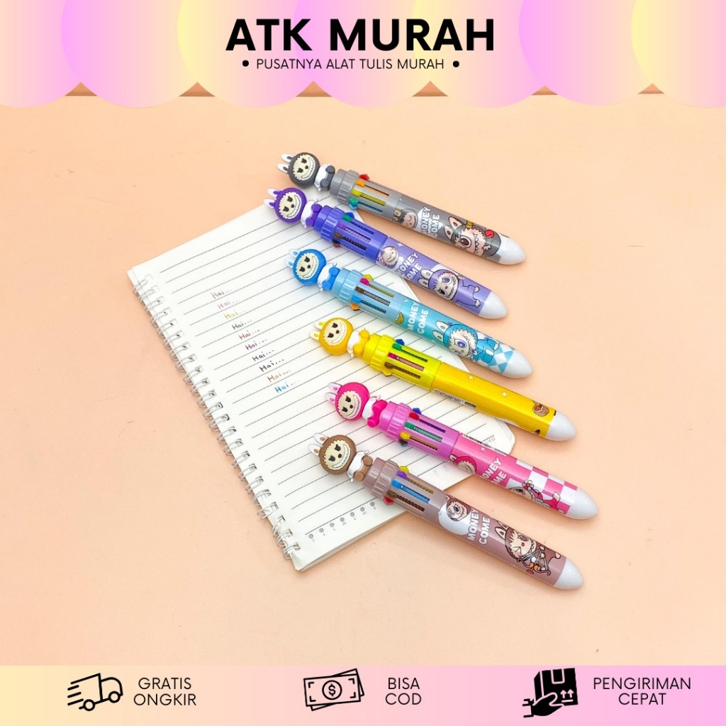 

PULPEN CETEK 10 WARNA LABUBU PC-1544 BOLPEN PENA PEN ALAT TULIS KANTOR LUCU IMUT MURAH TERJANGKAU