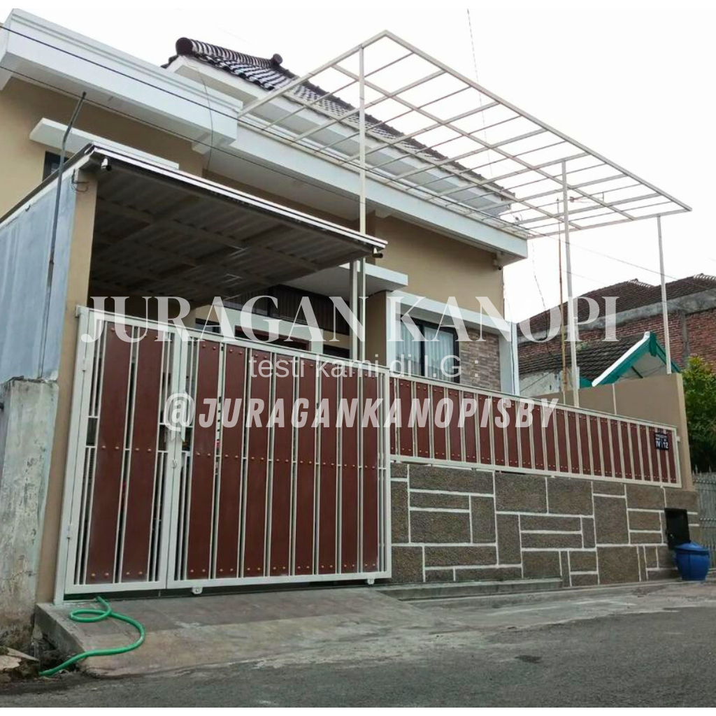Kanopi bajaringan atap solarflat 3mm terpasang