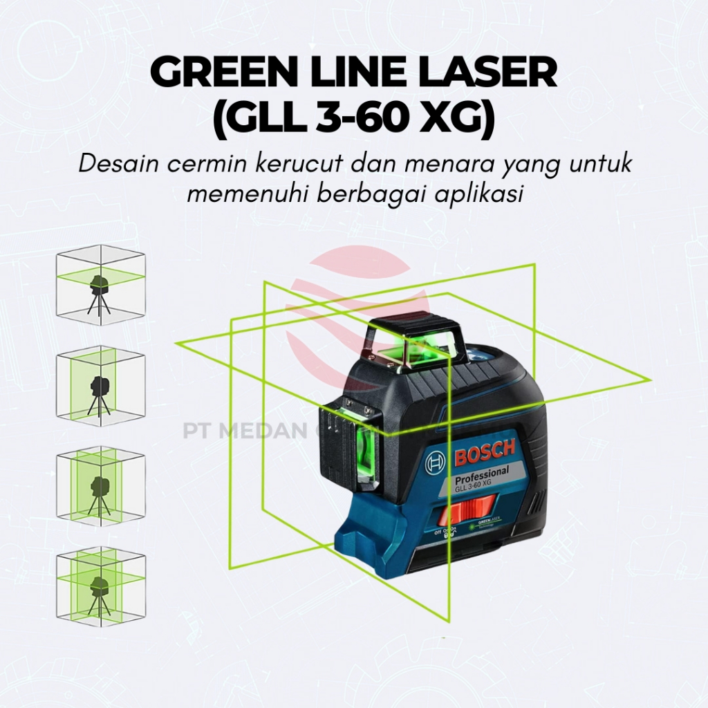 Bosch GLL 3-60 XG Laser Garis Hijau Professional Line Laser