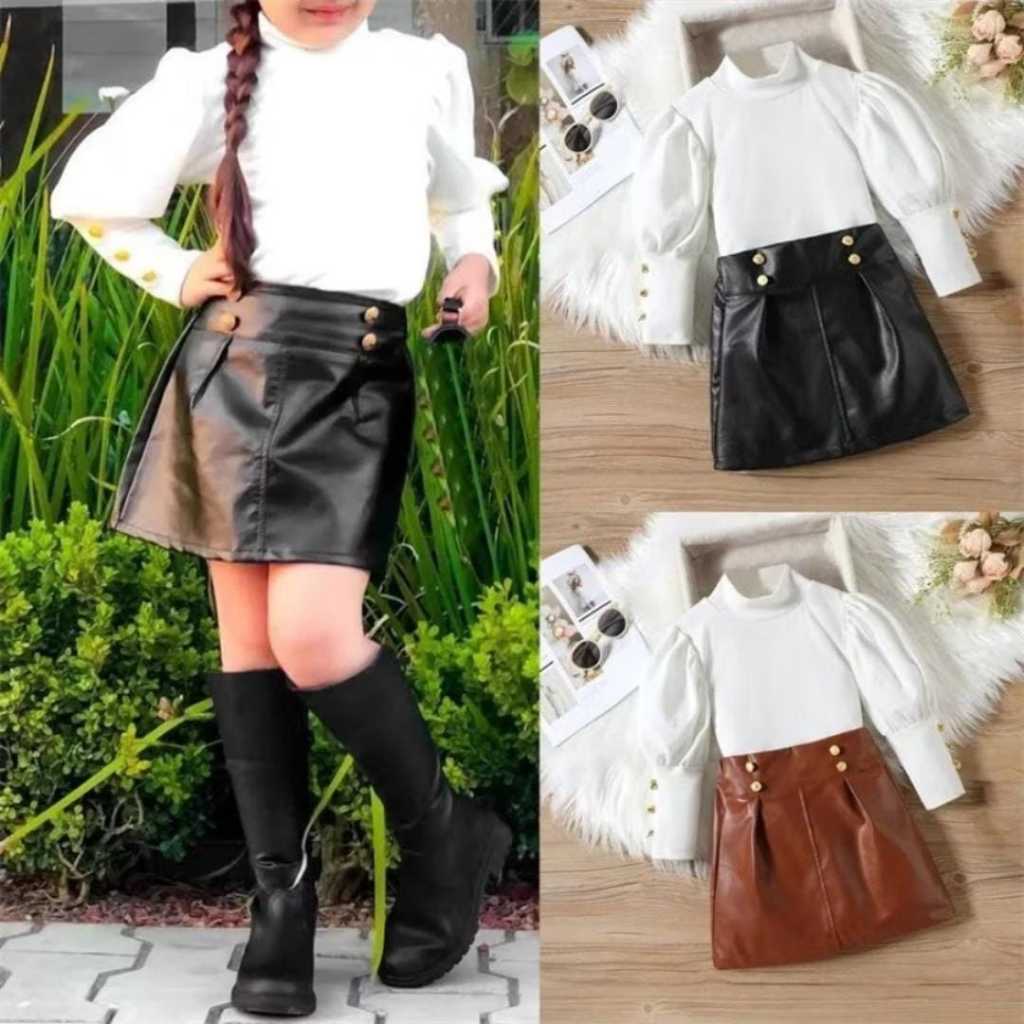 HAZEL GIRL SET Setelan Anak Perempuan Baju Anak Import impor Fashion Korean Style Baju Rajut Knit Ro