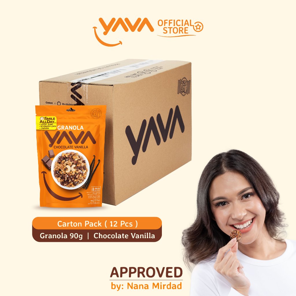 

YAVA Carton Pack Granola Chocolate Vanilla ( 12 x 90g )
