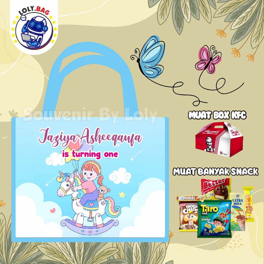 

Tas Ultah / Tas Ulang Tahun Murah/Goodie bag murah/souvenir ultah/Tas tema Unicorn