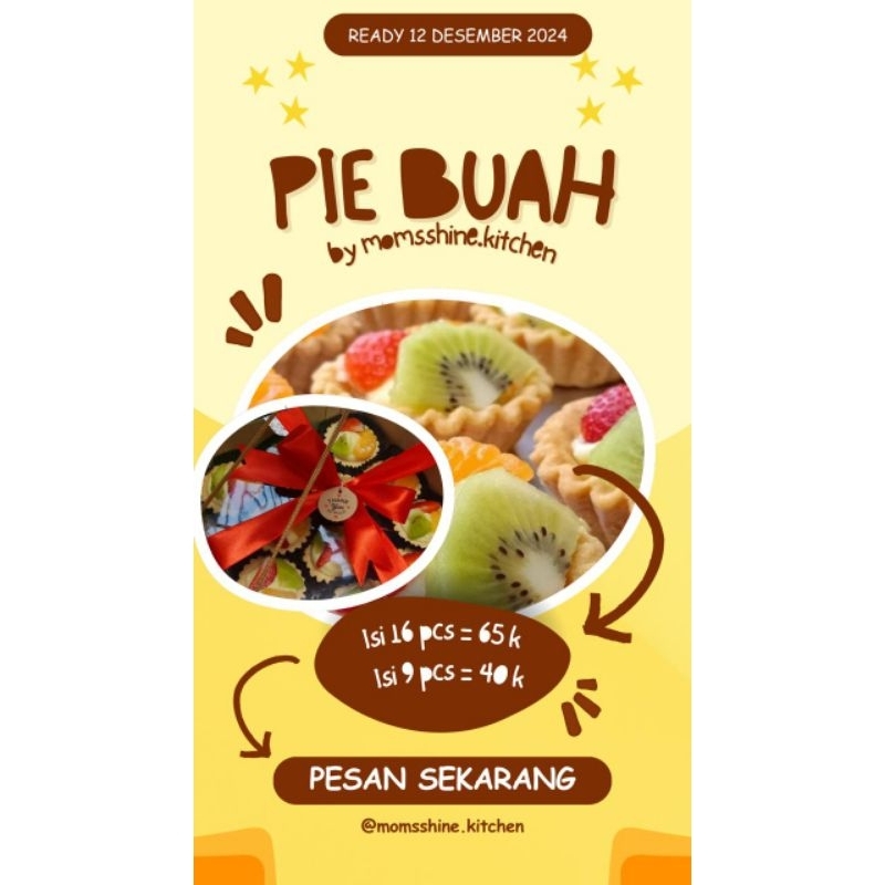 

PIE BUAH CREAMY ISI 16 PCS BY MOMSSHINE KITCHEN PER BOX
