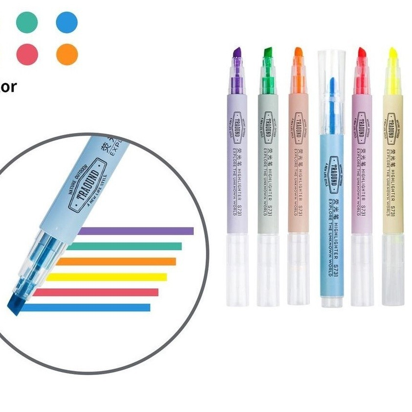 

DELI - S731 Highlighter 6 Warna Candy, desain kepala miring untuk penggunaan yang nyaman