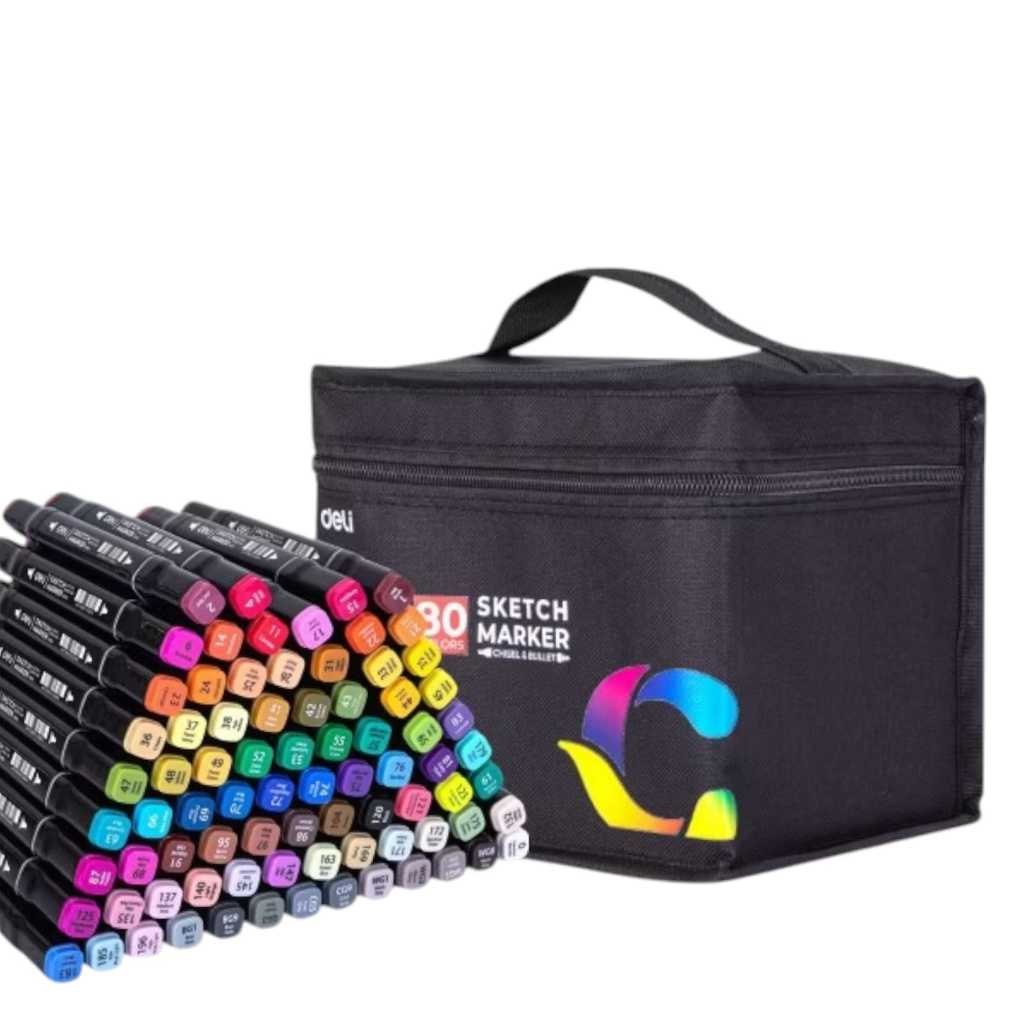

DELI - 70806-80 2 Sketch Marker Tip 80 warna / Spidol Multifungsi