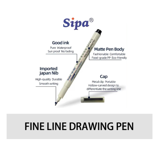 

Drawing Pen Fine Line SIPA Tinta Hitam Tahan Air Harga Satuan