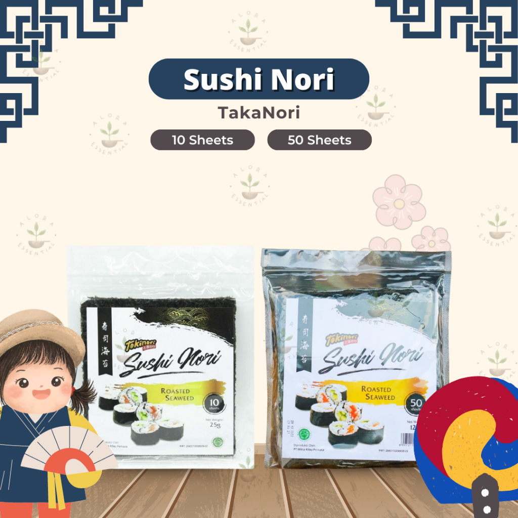 

RB Tokinori Sushi Roasted Sushi Nori Sakao Nori - Rumput Laut Kering Halal - Tokinori Sushi Nori