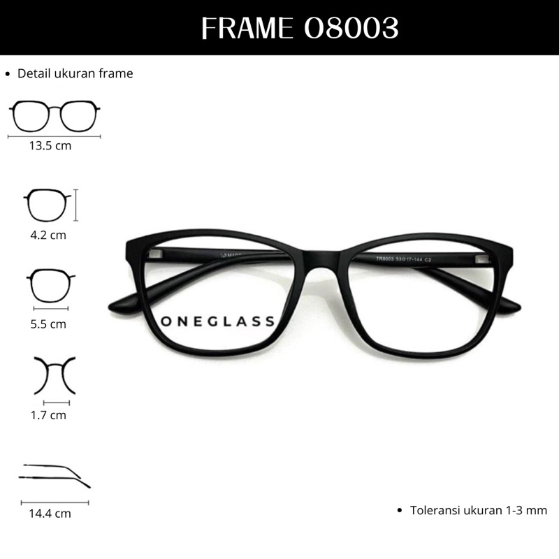 𝗢𝗻𝗲𝗴𝗹𝗮𝘀𝘀 - Frame Kacamata O8003 Unisex