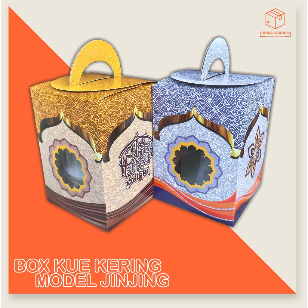 

Box Kue Kering 14x14x20 cm Jinjing ( KUKER 500Gram isi 3 Toples) Box kue kering isi 3/BoxParcel/kemasan/boxidulfitri