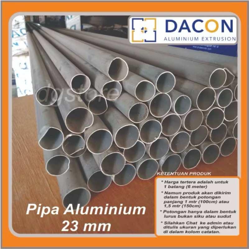 Pipa Aluminium 6 Meter 23mm