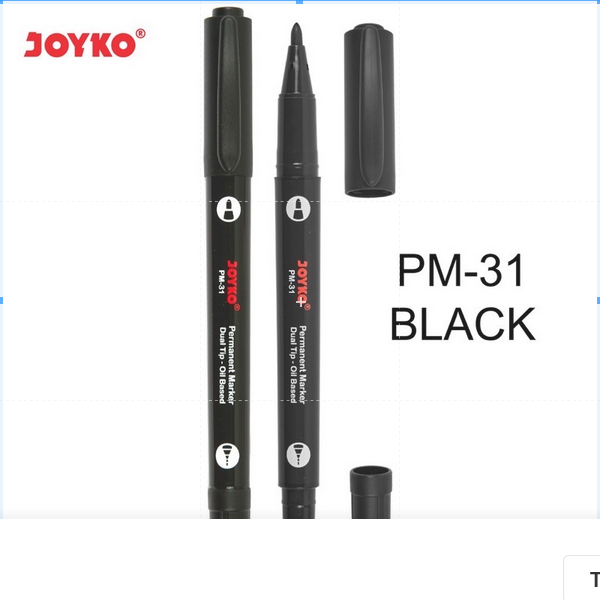 

( 1 PACK ) Joyko Permanent Marker PM-31 Spidol Permanen Dual Tip 1 PACK ISI 12 BIJI