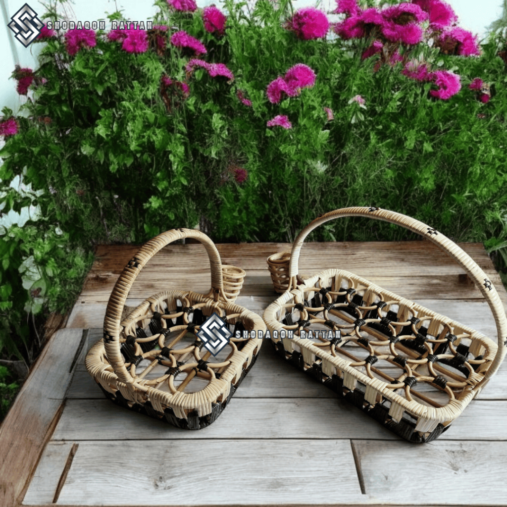 D3W Terbaru Keranjang Aqua Gelas Rotan Alami Iisi 15-9
