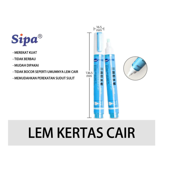 

Lem Cair Kertas Model Glue Pen SIPA SGU05 6g Merekat Kuat Multi Purpose Glue Harga Satuan
