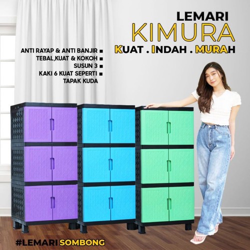 Lemari Plastik Lemari Apollystar Kimura Susun 3 dan Susun 4 Tanpa Kaca