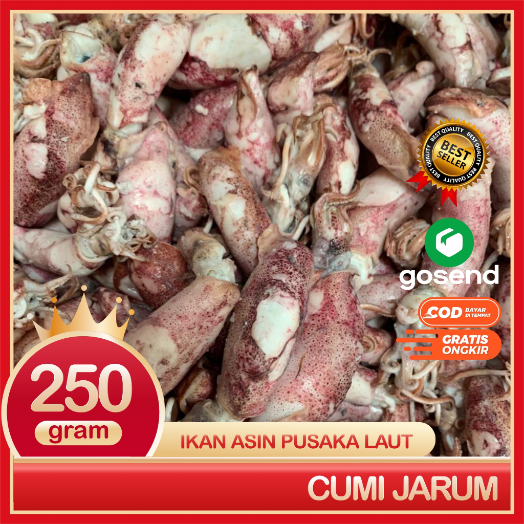 

Cumi Jarum Sotong Rebus Cumi Asin Cumi Rebus Super Bersih Dan Segar 250 Gram