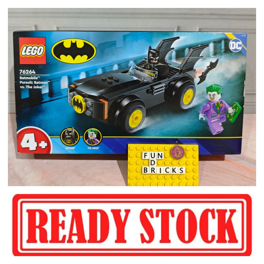 Bricks 76264 Superheroes Batmobil Pursuit Batman Vs The Joker mainan balok